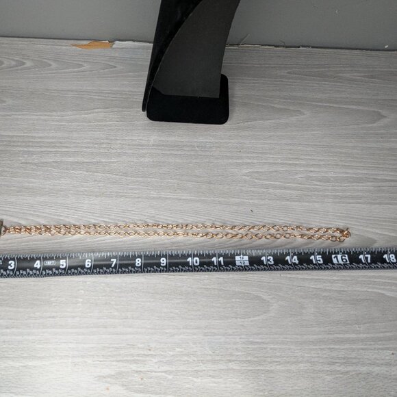 Copper & Turquoise Cross Pendant Necklace 2" x 1.5" w/Chain Necklace - Picture 8 of 11